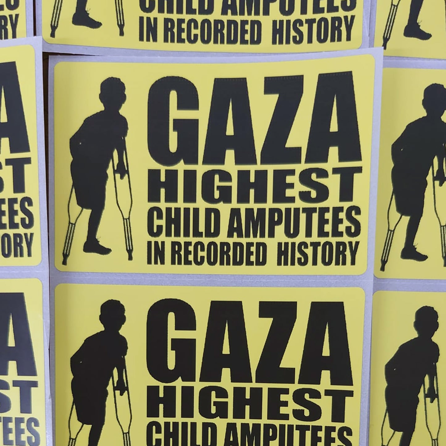 Gaza Highest Child Amputees in Recorded History — Sticker Pack