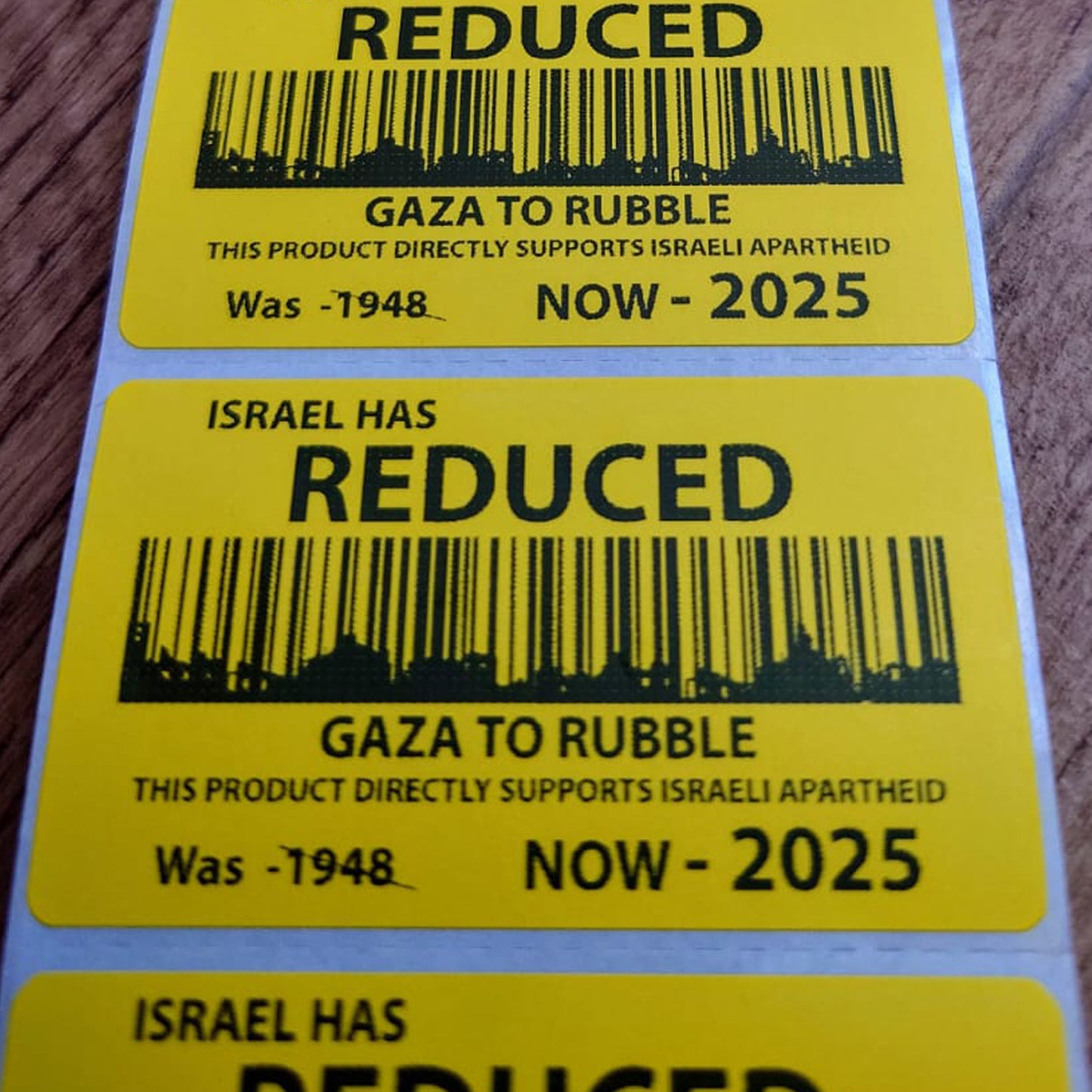 Gaza to Rubble BDS Boycott Sticker Pack
