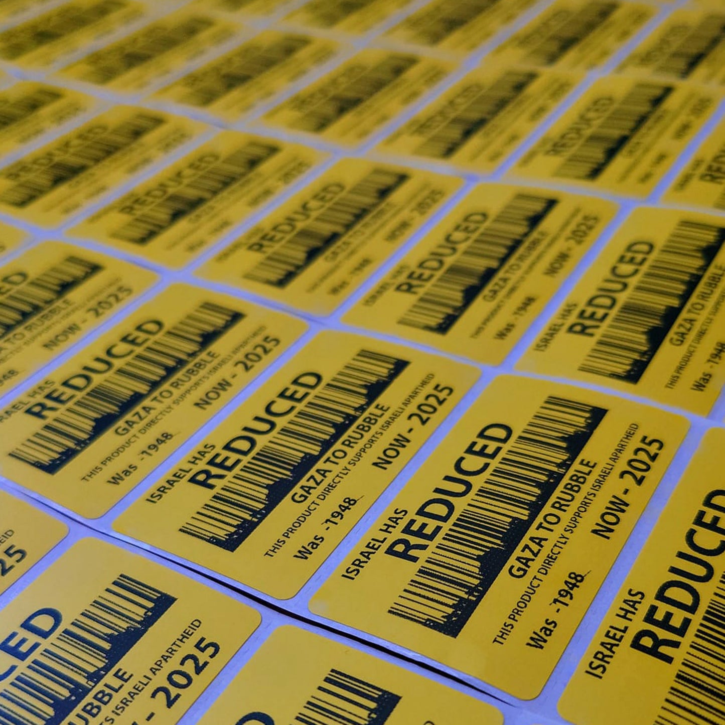 Gaza to Rubble BDS Boycott Sticker Pack