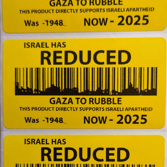 Gaza to Rubble BDS Boycott Sticker Pack